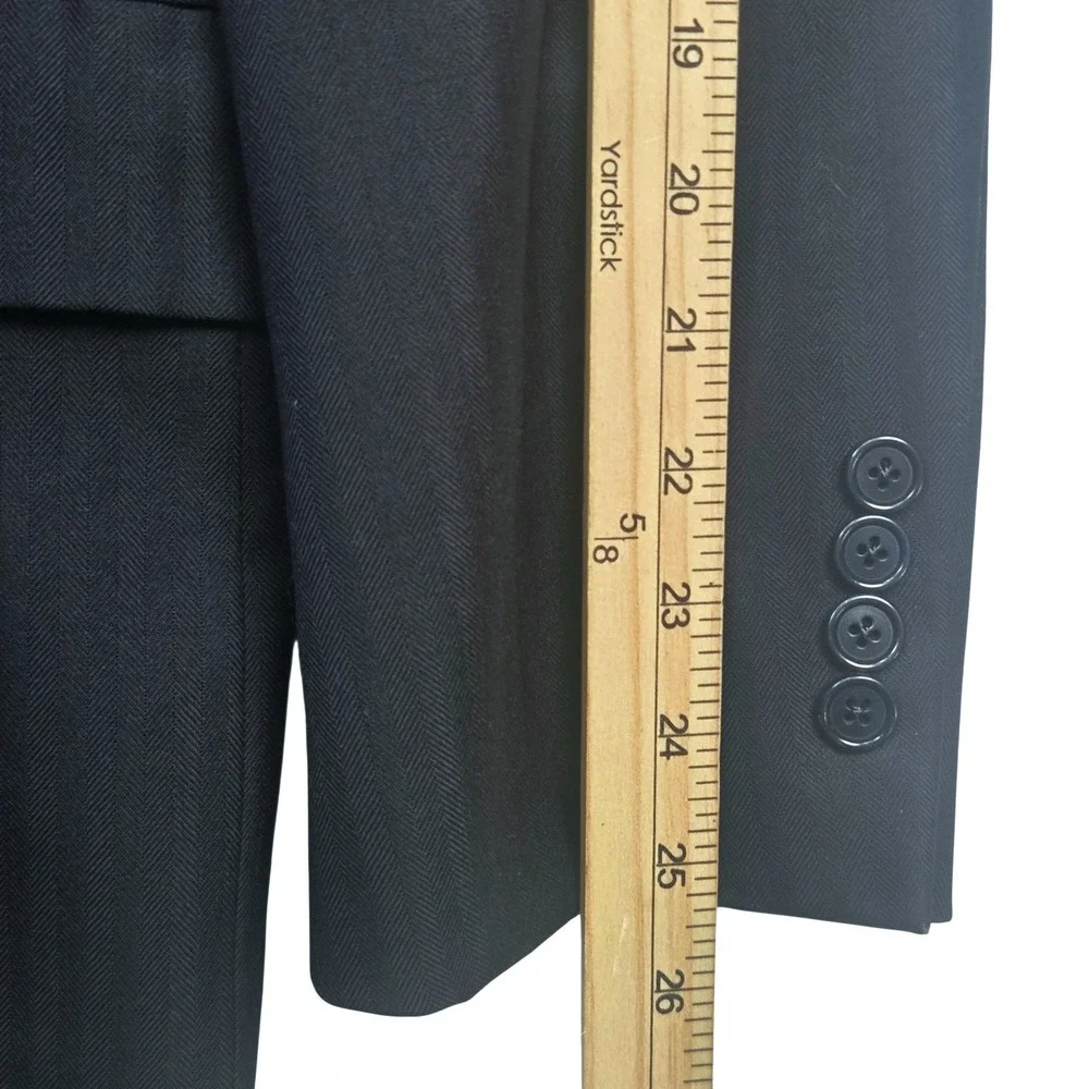 Brooks Brothers Saxxon Wool 1818 Madison Blazer Mens 42L Dark Blue Herringbone